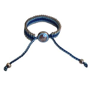 Links London Friendship Bracelet Sterling Silver Blue Adjustable Enamel Arrow